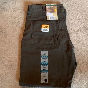 NWT men’s carhartt Rugged Flex Brown jeans